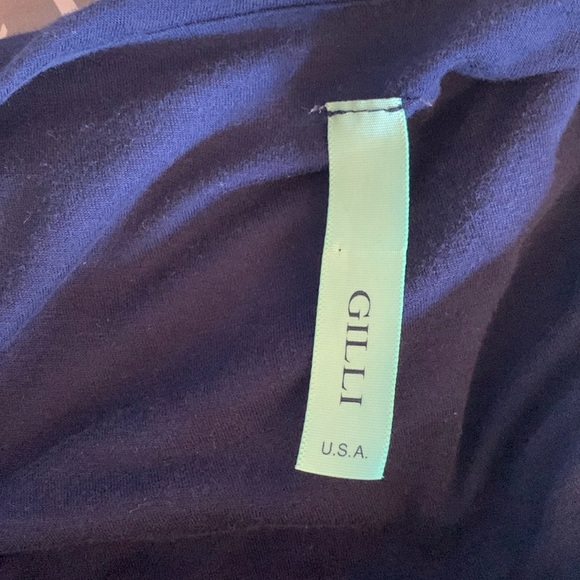 Gilli Navy Blue Drape Neck Sleeveless Midi Party or Office Dress Women’s Small - Picture 5 of 5